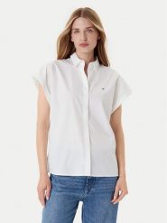 Tommy Hilfiger Koszula WW0WW45897 Biały Relaxed Fit. Białe koszule Tommy Hilfiger, bez wzorów, z bawełny, bez kołnierzyka, bez ramiączek. Za 259.99 zł.