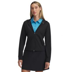 Damska bluza zapinana na zamek Under Armour Drive. Czarne bluzy bez kaptura Under Armour, bez wzorów, bez kaptura, na golfa. Za 402.50 zł.