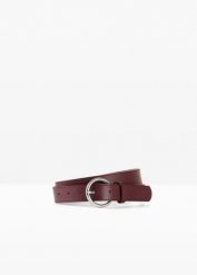 Pasek. Brązowe paski bonprix, bez wzorów, ze skóry, eleganckie. Za 39.99 zł.