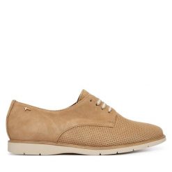 Półbuty Tamaris. Brązowe półbuty wsuwane Tamaris, bez wzorów, bez obcasa, na płaskiej podeszwie. Za 399.99 zł.