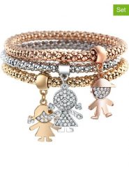 MENTHE À L'O Bransoletki (3 szt.) z kryształami rozmiar: onesize. Czerwone bransoletki MENTHE À L'O, z kryształem, ze stali. Za 139.95 zł.