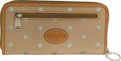 Portfel damski Fossil Wmns Wallet Khaki. Brązowe portfele Fossil, bez wzorów, z materiału. Za 184.99 zł.