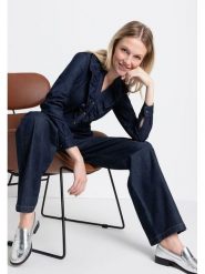 More & More Bluzka dżinsowa w kolorze granatowym rozmiar: 40. Niebieskie bluzki More & More, bez wzorów, z bawełny, bez kołnierzyka, bez ramiączek. Za 111.95 zł.