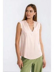 Nife Top w kolorze beżowym rozmiar: 42. Brązowe topy Nife, bez wzorów, z wiskozy, bez kołnierzyka, bez ramiączek. Za 145.26 zł.