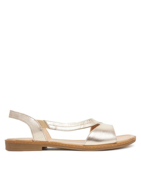 Lasocki Sandały WI23-FOXI-95 Złoty. Żółte sandały Lasocki, bez wzorów, ze skóry, bez obcasa, na płaskiej podeszwie, bez zapięcia. Za 149.99 zł.