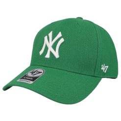 Czapka z daszkiem dla dorosłych New York Yankees MVP Cap. Zielone czapki z daszkiem 47 Brand, bez wzorów, z wełny. Za 109.99 zł.