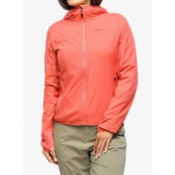 Kurtka softshell damska Marmot Alt HB Hoody. Czerwone kurtki przejściowe sportowe Marmot, bez wzorów, z softshellu, bez kaptura, trekkingowe. Za 637.99 zł.