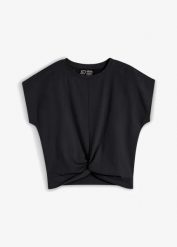 Krótki T-shirt z czystej bawełny organicznej. Brązowe t-shirty bonprix, bez wzorów, z bawełny, bez kołnierzyka, bez ramiączek. Za 59.99 zł.