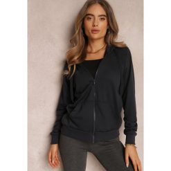 Granatowa Bluza Rhodothee. Niebieskie bluzy Renee, na jesień, l, bez wzorów, z dzianiny, bez kaptura. W wyprzedaży za 39.99 zł.