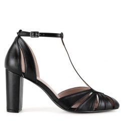 Czółenka JENNY. Czarne czółenka Jenny, bez wzorów, bez obcasa, bez zapięcia. Za 159.99 zł.
