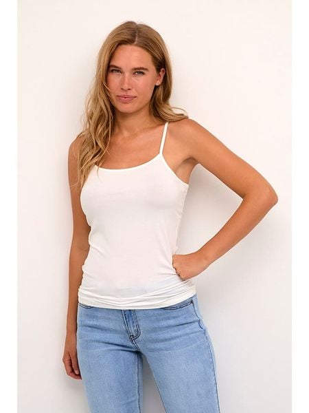 Kaffe Top "Frida" w kolorze białym rozmiar: XXL. Białe topy Kaffe, xxl, bez wzorów, bez kołnierzyka, bez ramiączek. Za 59.95 zł.