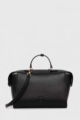 Trussardi torebka kolor czarny. Czarne listonoszki TRUSSARDI, bez wzorów, bez dodatków. Za 919.99 zł.