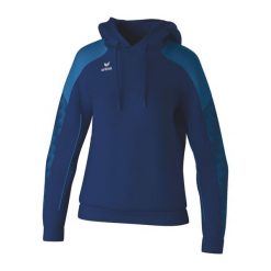 Bluza damska z kapturem Erima Evo Star. Niebieskie bluzy Erima, bez wzorów, z materiału, z kapturem, do piłki ręcznej. Za 243.00 zł.