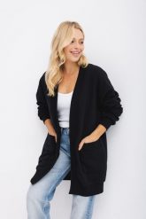 BLUZA DELIA CZARNA L - Flawless. Czarne bluzy Flawless, na jesień, l, bez wzorów, z bawełny, bez kaptura. Za 420.00 zł.