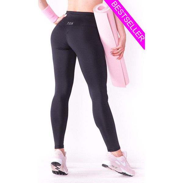Czarne legginsy sportowe damskie 2skin PUSH UP BLACK NIGHT. Czarne legginsy 2SkIN, xs, bez wzorów, z elastanu, na fitness i siłownię. Za 199.00 zł.