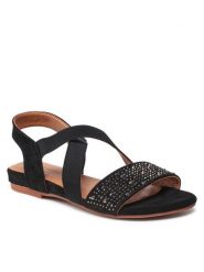 Jenny Fairy Sandały WS21128-05 Czarny. Czarne sandały Jenny Fairy, bez wzorów, z materiału, bez obcasa, na płaskiej podeszwie, bez zapięcia. Za 65.99 zł.