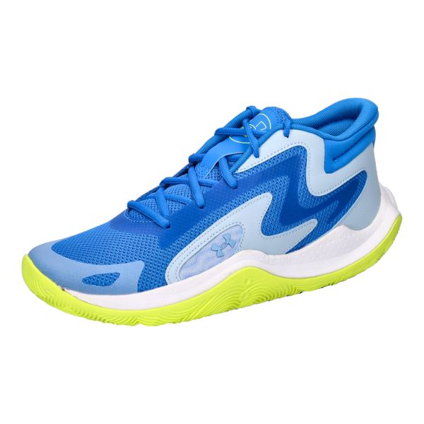 Buty do koszykówki Under Armour Jet '25 team royal blue. Niebieskie buty trekkingowe Under Armour, z materiału, bez zapięcia. Za 378.55 zł.