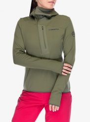 Bluza z kapturem damska La Sportiva Big Wall Pullover Hoody. Zielone bluzy La Sportiva, l, bez wzorów, z materiału, bez ramiączek, z kapturem. Za 742.49 zł.
