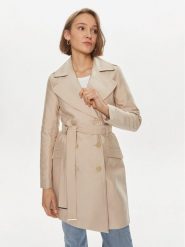 Morgan Płaszcz przejściowy 241-GELOMA Beżowy Regular Fit. Brązowe płaszcze Morgan, bez wzorów, z bawełny, bez kaptura. Za 479.99 zł.