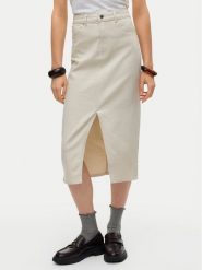 Vero Moda Spódnica jeansowa Veri 10295731 Beżowy Regular Fit. Brązowe spódnice Vero Moda, xs, bez wzorów, z bawełny. Za 109.99 zł.