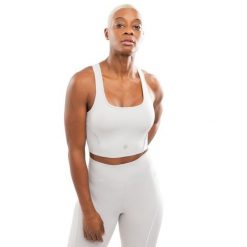 Damski sportowy stanik do biegania Siroko Angkor Light Gray. Szare biustonosze sportowe SIROKO, bez wzorów, z materiału, do biegania. W wyprzedaży za 84.00 zł.