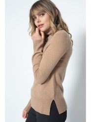 Perfect Cashmere Kaszmirowy golf "Tracy" w kolorze beżowym rozmiar: L. Brązowe swetry Perfect Cashmere, l, bez wzorów, z kaszmiru, bez ramiączek. Za 374.23 zł.