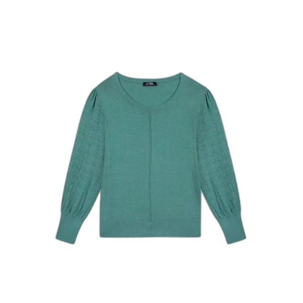 Sweter damski TBS Emana. Zielone swetry TBS, s, bez wzorów, z dzianiny, eleganckie, bez ramiączek. Za 327.50 zł.