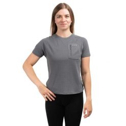 Koszulka trekkingowa damska Pocket Round Neck. Szare bielizna termoaktywna damska NATUREHIKE, bez wzorów, bez ramiączek. Za 119.99 zł.