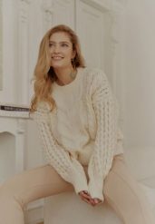 Jasnobeżowy Sweter z Bawełną i Wełną z Warkoczykowym Splotem Venqille. Brązowe swetry Born2be, m, bez wzorów, z bawełny, bez ramiączek. W wyprzedaży za 84.99 zł.