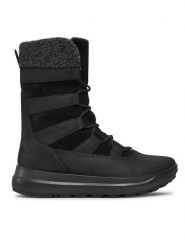 ECCO Trzewiki Solice Waterproof 42021351052 Czarny. Czarne botki ECCO, bez wzorów, z nubiku, bez obcasa, na płaskiej podeszwie, bez zapięcia. Za 669.99 zł.
