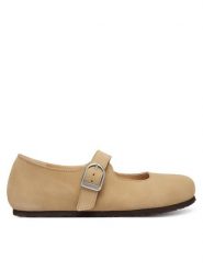 Birkenstock Baleriny Santa Clarita 1031613 Beżowy. Brązowe baleriny Birkenstock, bez wzorów, ze skóry, bez obcasa, bez zapięcia. Za 599.99 zł.