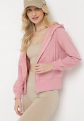 Różowa Bluza z Kapturem Zapinana na Zamek Błyskawiczny Etarvia. Czerwone bluzy Born2be, na lato, xl, bez wzorów, klasyczne, bez ramiączek, z kapturem. W wyprzedaży za 38.24 zł.