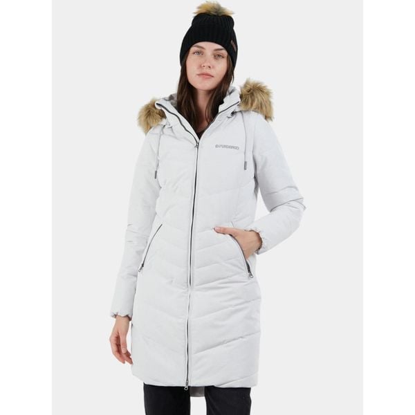 Płaszcz Zimowy Damski Fundango Puppis. Białe płaszcze FUNDANGO, na zimę, m, bez wzorów, eleganckie, bez kaptura. Za 559.90 zł.