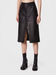 Notes Du Nord Spódnica skórzana Emma 12806 Czarny Slim Fit. Czarne spódnice Notes du Nord, bez wzorów, ze skóry. Za 1,679.00 zł.