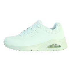 Buty do chodzenia damskie Skechers Uno Frosty Kicks. Zielone buty treningowe Skechers, bez wzorów, z materiału, przed kostkę, bez zapięcia, trekkingowe. Za 279.99 zł.