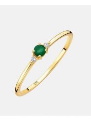 Revoni Złoty pierścionek z diamentami i szmaragdem rozmiar: 52. Zielone pierścionki Revoni, z diamentem, złote. Za 913.99 zł.