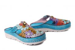 LAURA VITA 0007644 Dorry 22 bleu, klapki damskie. Niebieskie klapki LAURA VITA, bez wzorów, ze skóry, bez obcasa, bez zapięcia. Za 305.92 zł.