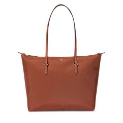 Torebka LAUREN RALPH LAUREN. Brązowe shopper bag Lauren Ralph Lauren, bez wzorów, bez dodatków. Za 639.99 zł.