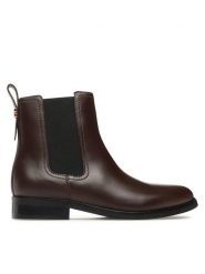 Coach Sztyblety Maeve Lth Bootie CN143 Brązowy. Brązowe botki Coach, bez wzorów, ze skóry, bez obcasa, na płaskiej podeszwie, bez zapięcia. Za 939.99 zł.