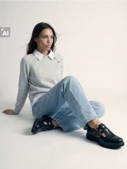 Sweter z koszulą z domieszką wełny - szary. Szare swetry Sinsay, l, bez wzorów, z wełny, bez ramiączek. Za 69.99 zł.