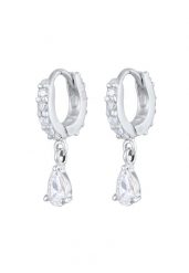 Elli Damskie kreole krople Drop Elegant z cyrkoniami ze srebra próby 925 Sterling Silver Kolczyki koła 1 ct. Szare kolczyki Elli, z cyrkonią, srebrne. Za 328.99 zł.