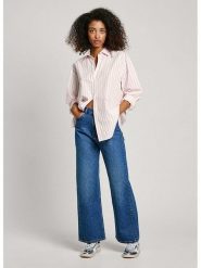 Pepe Jeans Koszula "Artemisa" w kolorze jasnoróżowo-białym rozmiar: XS. Białe koszule Pepe Jeans, xs, bez wzorów, z bawełny, bez kołnierzyka, bez ramiączek. Za 167.28 zł.