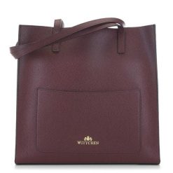 Shopperka ze skóry minimalistyczna. Szare shopper bag Wittchen, bez wzorów, z jeansu, eleganckie, duże, bez dodatków. Za 329.90 zł.