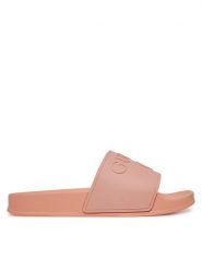 Guess Klapki E5GZ07BB00F Pomarańczowy. Brązowe klapki Guess, z aplikacjami, z tworzywa sztucznego, bez obcasa, bez zapięcia. Za 119.99 zł.