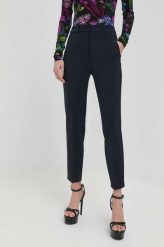 Max Mara Leisure spodnie damskie kolor granatowy dopasowane high waist. Niebieskie spodnie materiałowe Max Mara Leisure, bez wzorów, z dzianiny, z podwyższonym stanem. Za 899.99 zł.