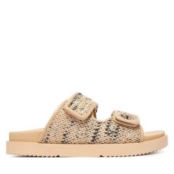 Klapki Tommy Hilfiger. Brązowe klapki Tommy Hilfiger, bez wzorów, bez obcasa, bez zapięcia. Za 529.99 zł.
