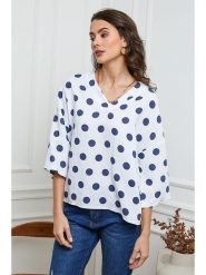 La Compagnie Du Lin Lniana bluzka "Amoura" w kolorze białym rozmiar: S. Białe bluzki La Compagnie Du Lin, s, bez wzorów, ze lnu, bez kołnierzyka, bez ramiączek. Za 100.99 zł.