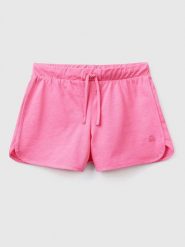 Benetton Szorty w kolorze jasnoróżowym rozmiar: 160. Różowe szorty Benetton, bez wzorów, z bawełny. Za 33.06 zł.