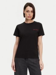 Guess T-Shirt W5RI04 I3Z14 Czarny Regular Fit. Czarne t-shirty Guess, l, z aplikacjami, z bawełny, bez kołnierzyka, bez ramiączek. Za 169.99 zł.