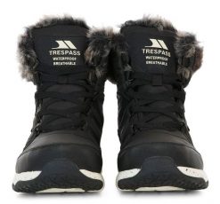 Trespass Kenna - Buty damskie czarne. Czarne buty trekkingowe Trespass, na zimę, z materiału, bez zapięcia. Za 441.83 zł.
